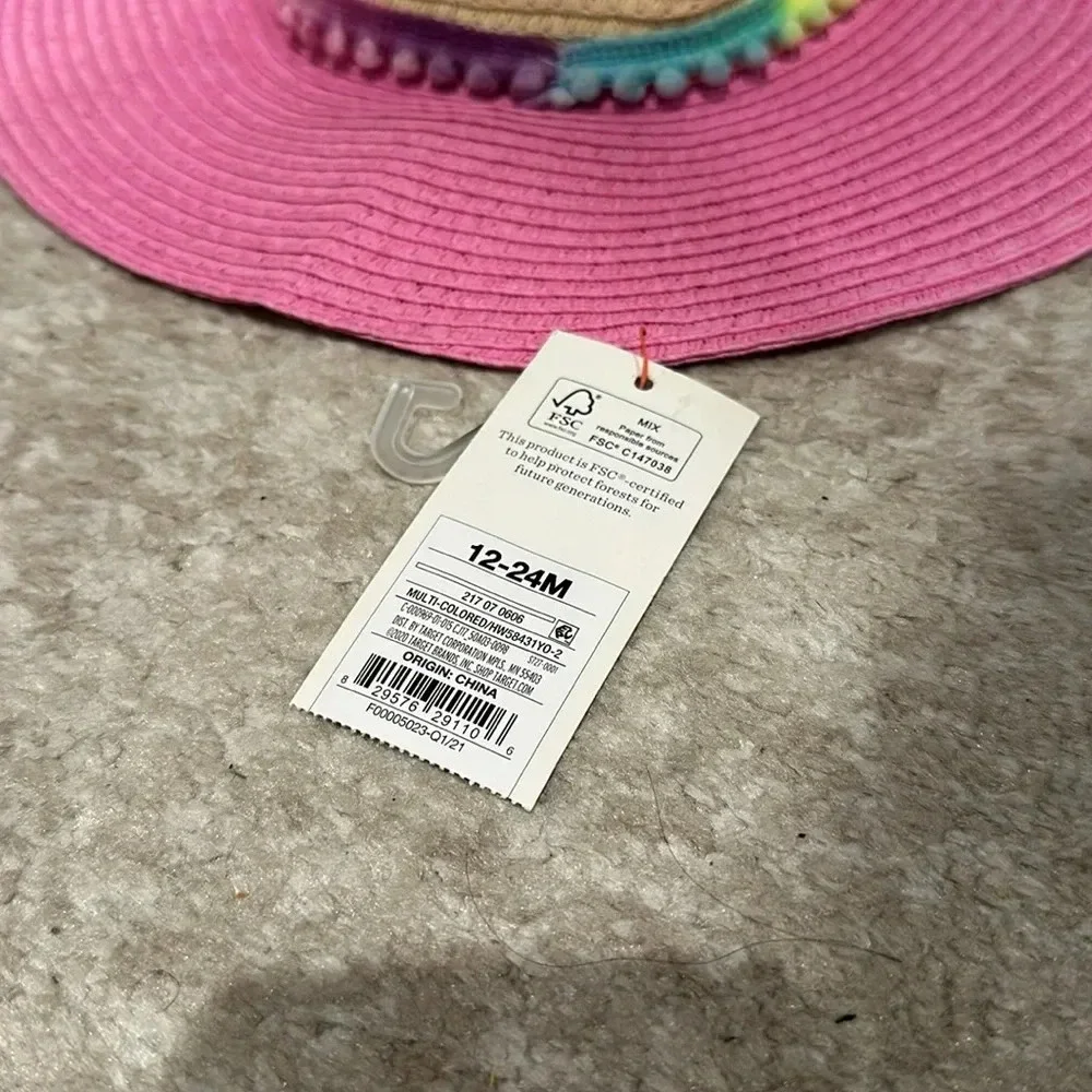 NWT Toddler Sun Straw Hat size 12-24 months